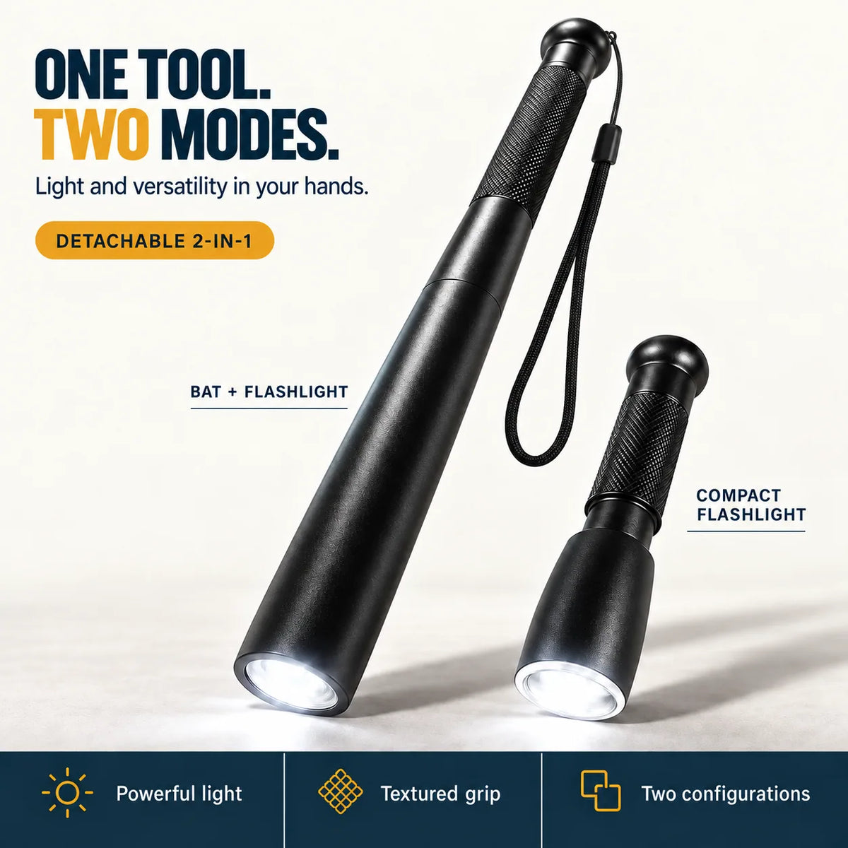 NightGuard™ | 2-in-1 Aluminum Bat & Flashlight